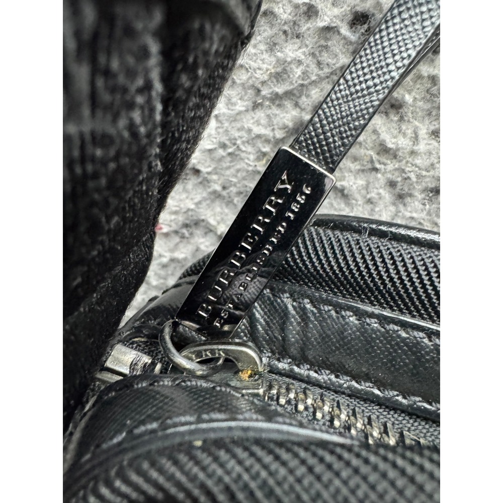 Burberry Nylon Leather Trim Crossbody Messenger Bag Black Unisex 14" x 13" - Picture 10 of 16